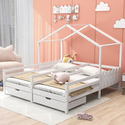 Letto a castello bianco con funzione letto doppio e singolo 200x90cm