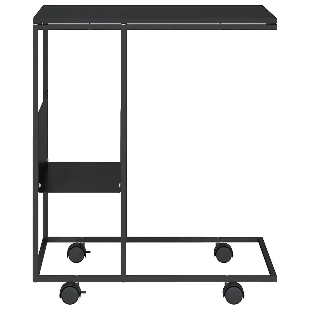 Tavolino con Ruote Nero 55x36x63,5 cm in Legno Multistrato cod mxl 63029