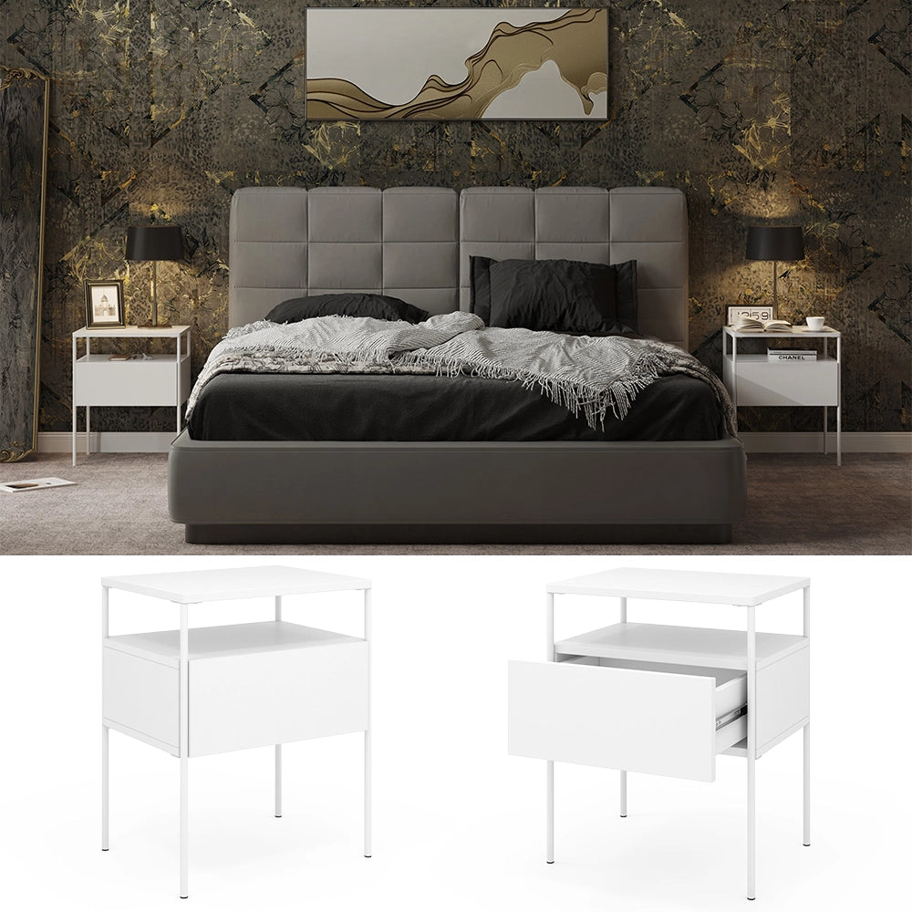 Vicco Comodino camera da letto Bianco Set di 2