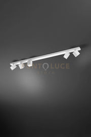Plafoniera in alluminio colore bianco Oddy attacco 5 luci GU10  orientabile 6x6cm