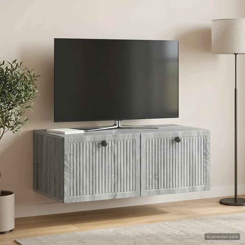 Mobile Porta TV da Muro Grigio Sonoma 78,5 x 41 x 30 cm 898011