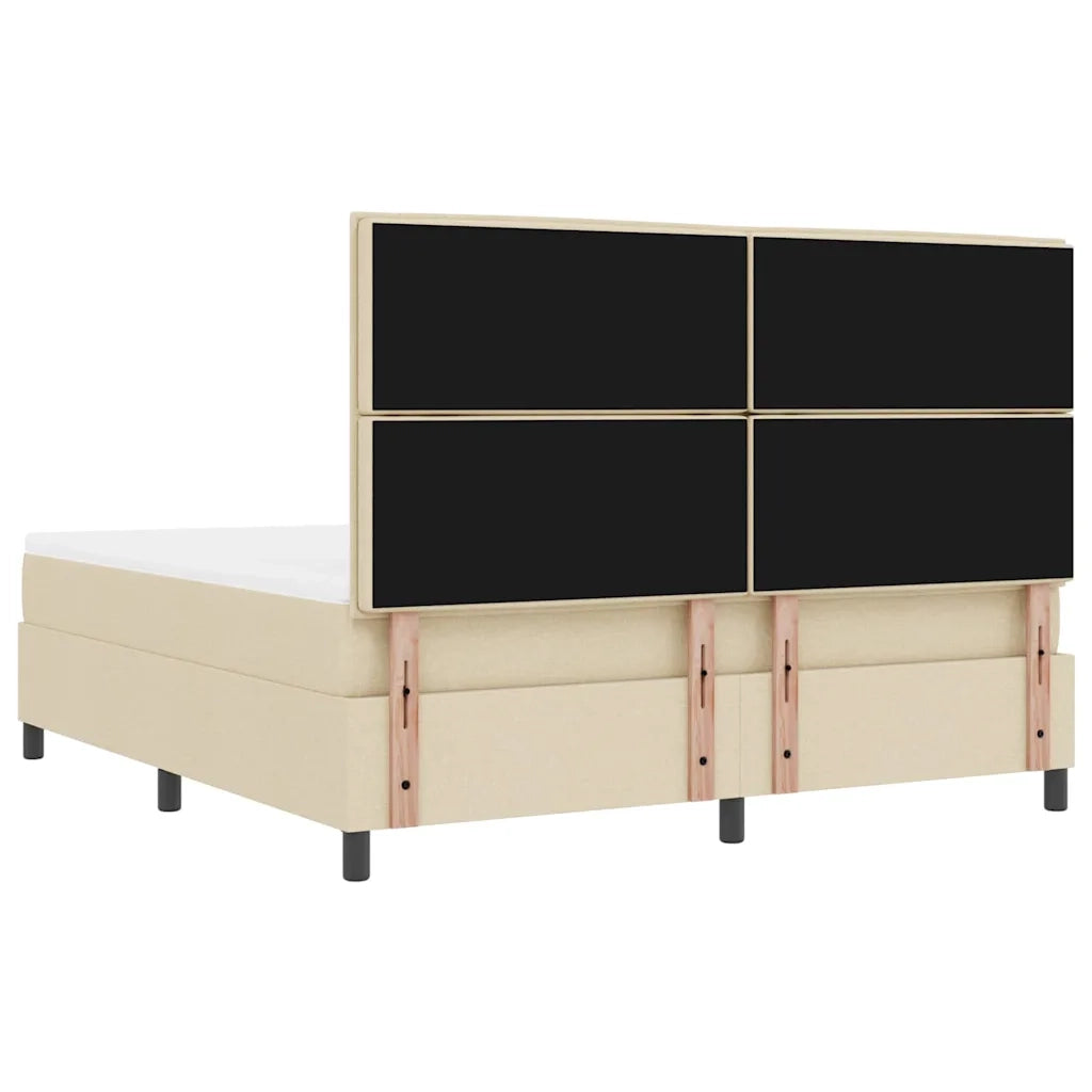 Letto a molle con cuscino Crema 180 x 200 cm Tessuto 3344014