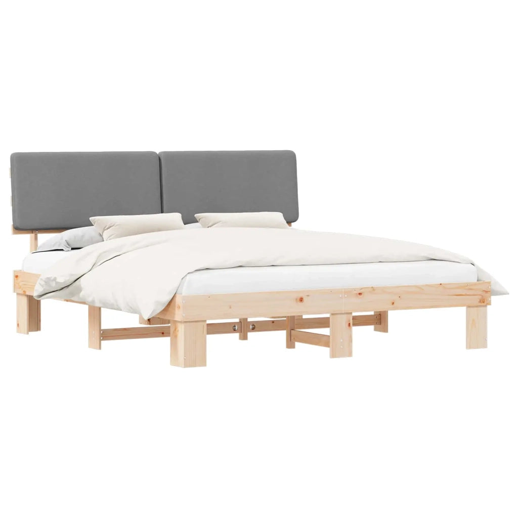 Letto con Testiera Rivestita Grigio chiaro 180 x 200 cm 3398079