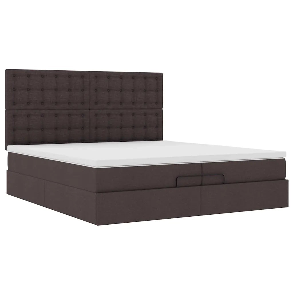 Struttura Letto Pouf con Materassi 200x200 cm in Tessuto 3314200
