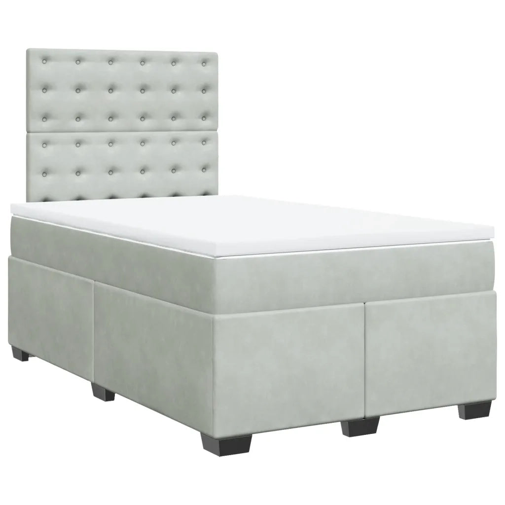 Giroletto a Molle con Materasso Grigio Chiaro 120x200cm Velluto 3293194