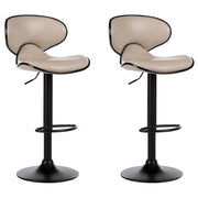 Set di 2 sgabelli moderni senza braccioli regolabili in altezza in ecopelle beige chiaro regolabile in altezza Glamour