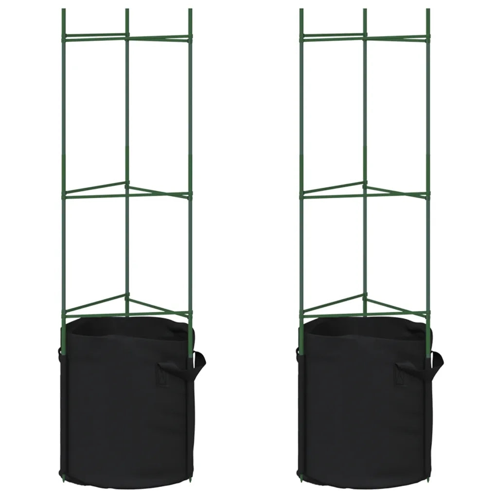 vidaXL Sostegno Pomodori con Sacchetto Piante 2pz 116 cm Acciaio e PP