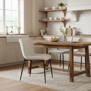 Sedia da pranzo moderna con schienale alto arrotondato - Xylo - Tessuto e gambe in metallo (3 colori)