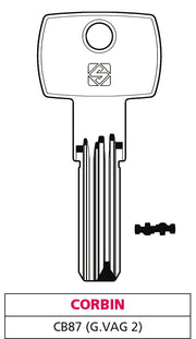 Silca CHIAVE PUNZONATA OTTONE CB87 (G. VAG 2) CORBIN 5.00 pz