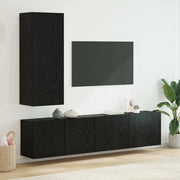 Mobile TV da Parete 5 pz-Set di 5 Credenza per TV sospesa Rovere nero Legno multistrato 400289