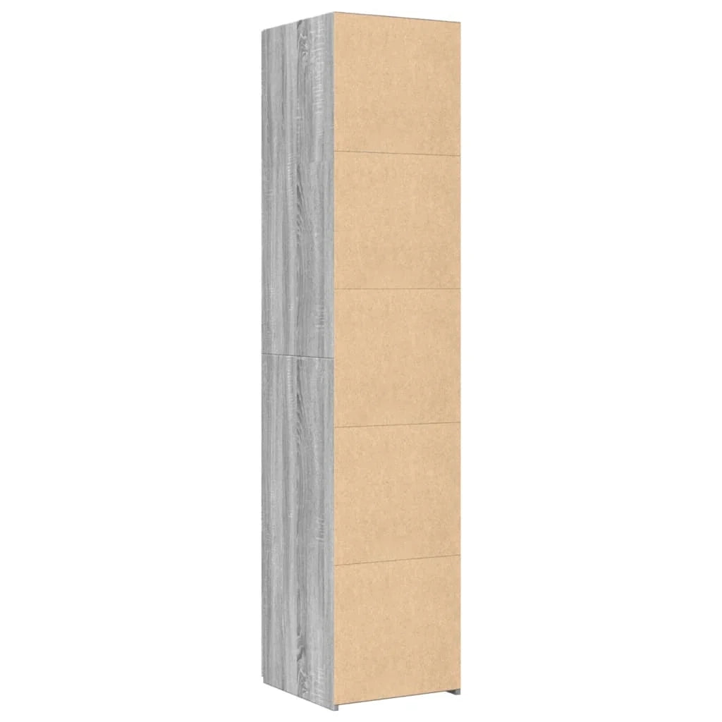 Buffet credenza cassettiera armadio mobile contenitore organizer cucina soggiorno salotto rovere Sonoma alto 40 x 42,5 x 185 cm legno ingegnerizzato grigio 02_0035363