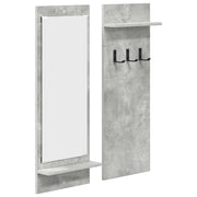 Appendiabiti a muro con specchio Grigio cemento 70 x 10 x 90 cm CFW7953895
