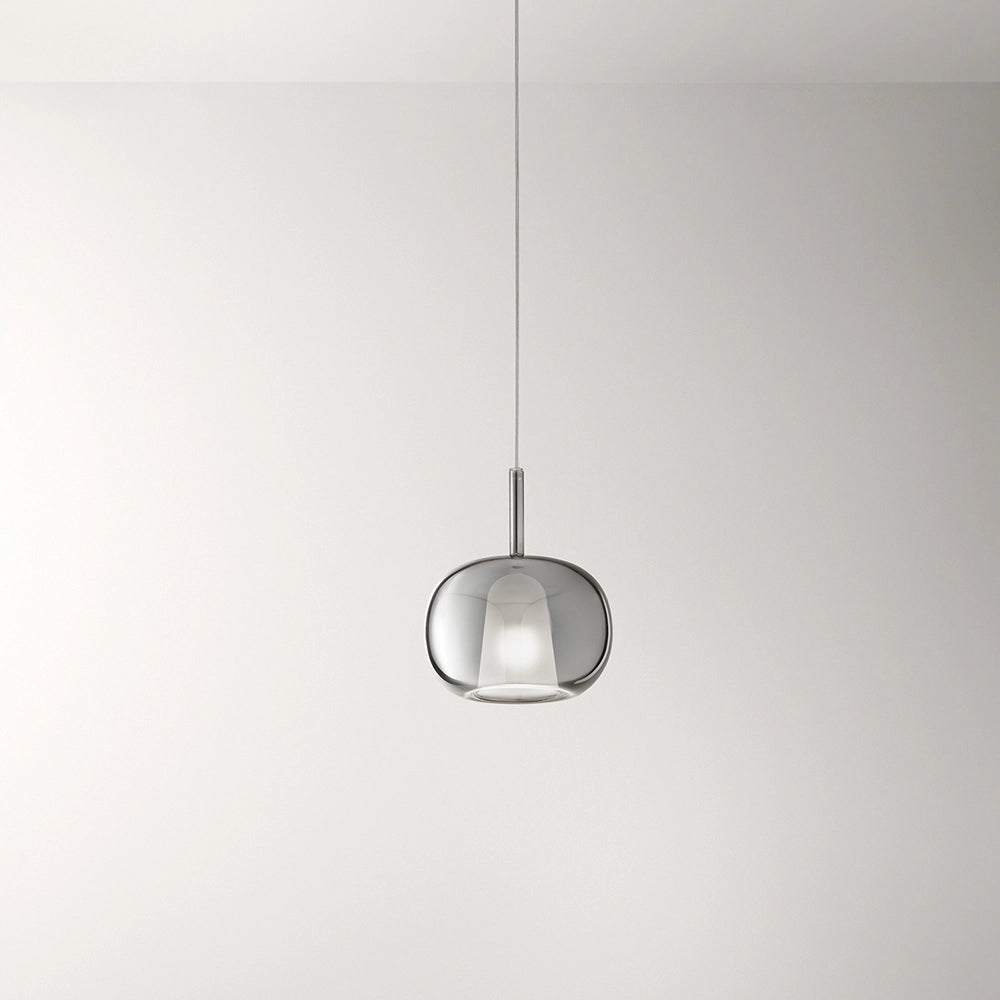 Vetro Borosilicato Contemporaneo Rain Fumè Specchiato D22,5 Senza Rosone