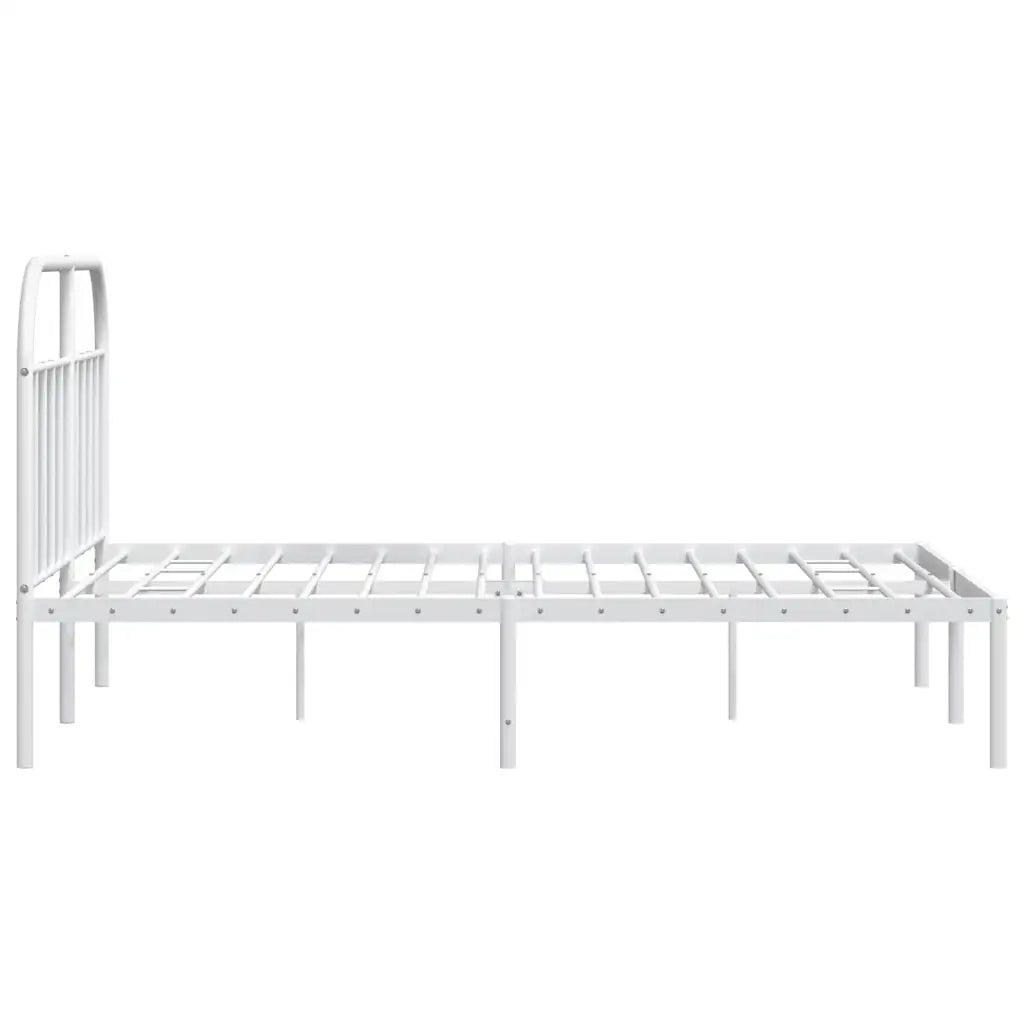 Giroletto con Testiera-Struttura Letto con testiera Metallo Bianco 183x213 cm 283444