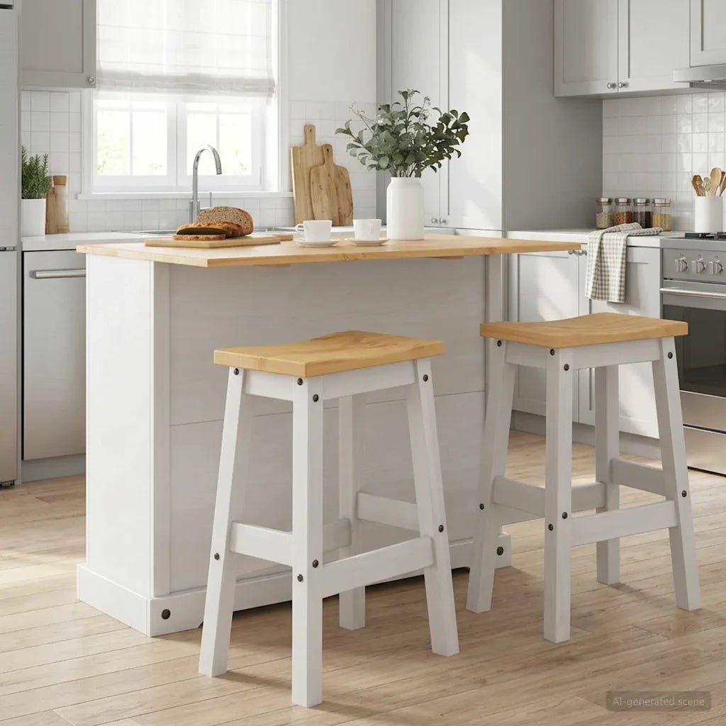 Set isola da cucina Corona 3 pcs Bianco e Cera di Miele 3425399