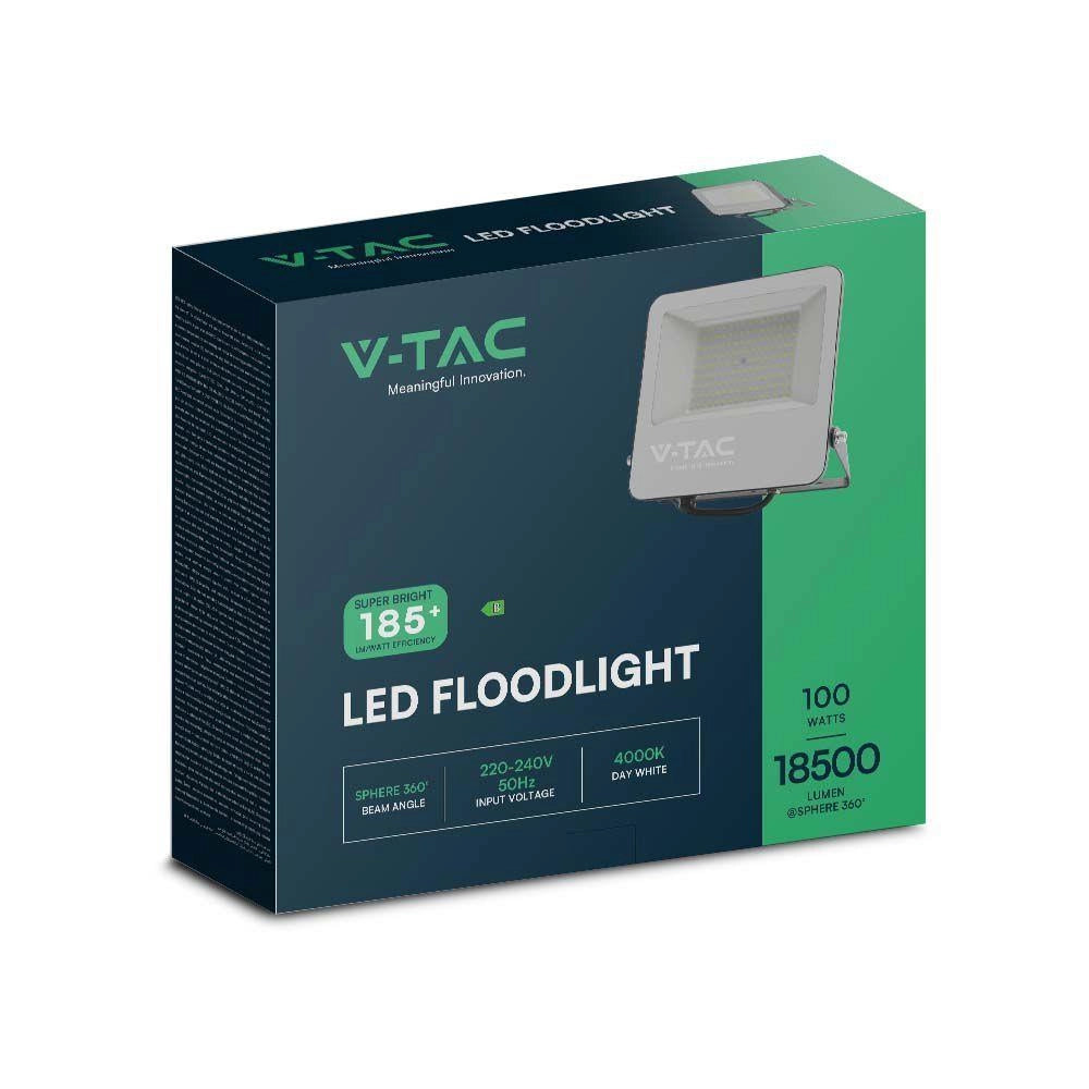 Faro LED V-TAC 100W 4000K 18500lm 185lm/W IP65 nero