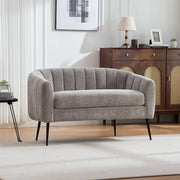 Divano 2 Posti Chaise Longue in Velluto con Gambe in Metallo ¨C Xylo ¨C Grigio