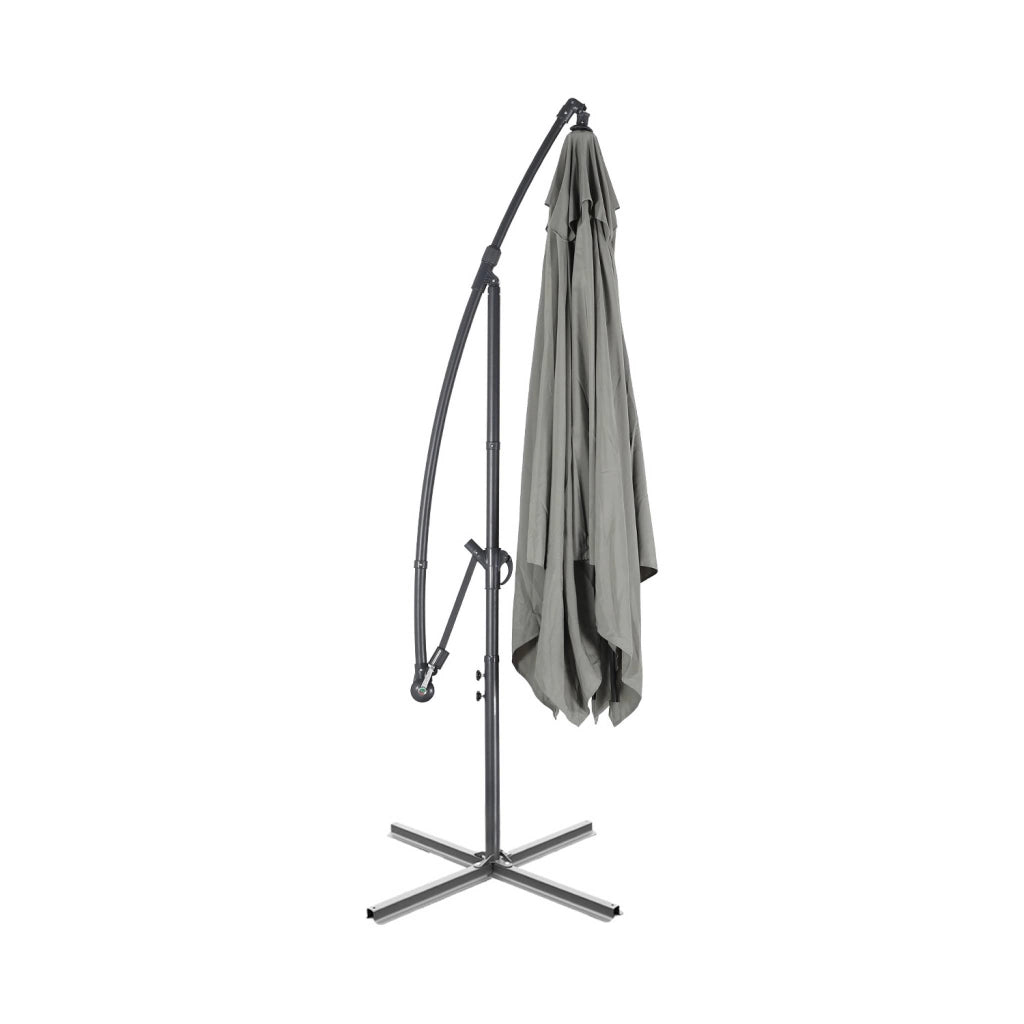 Ombrellone quadrato eccentrico, 3x3m, verde kaki