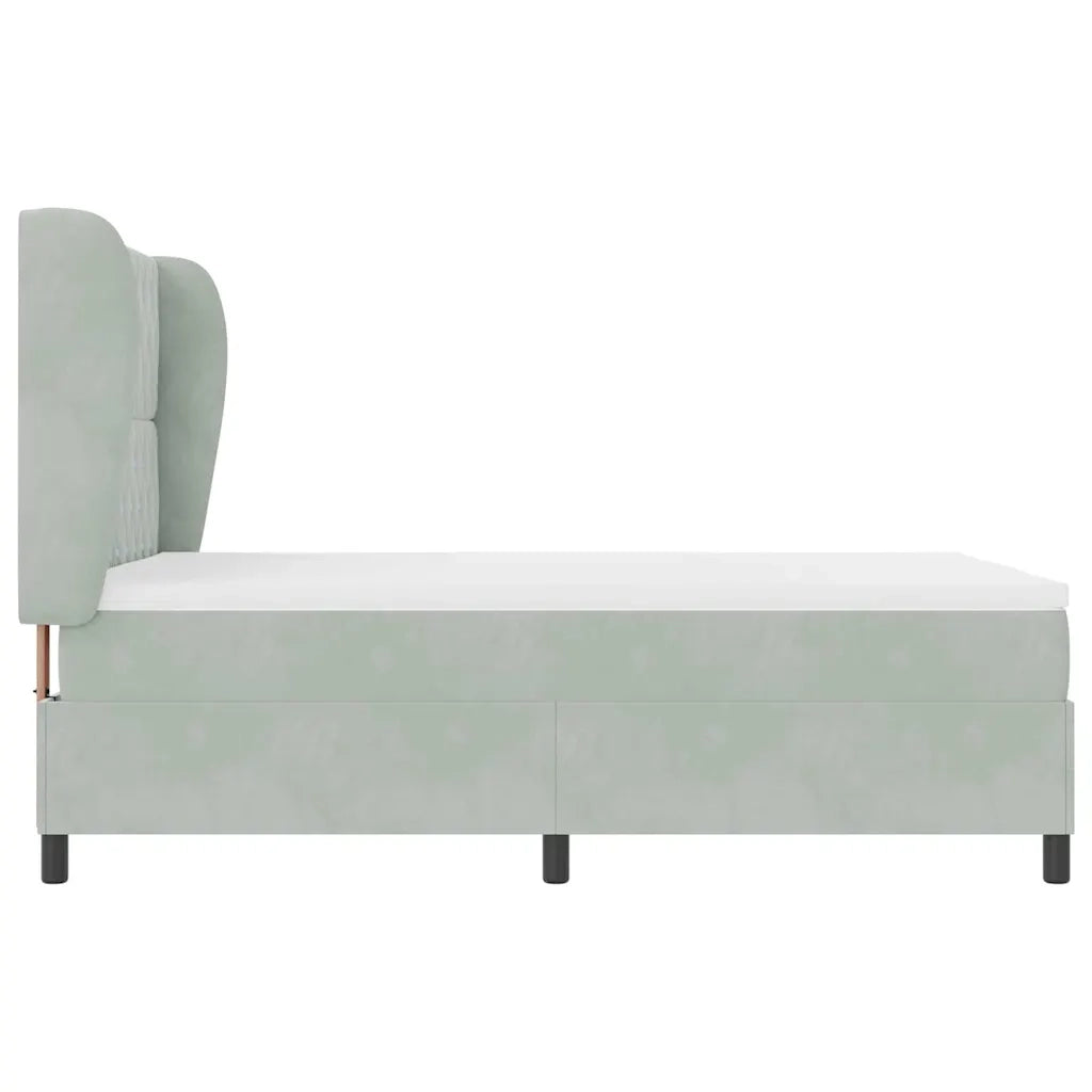 Letto a molle con materasso Grigio chiaro 190 x 140 cm Velluto 3340868