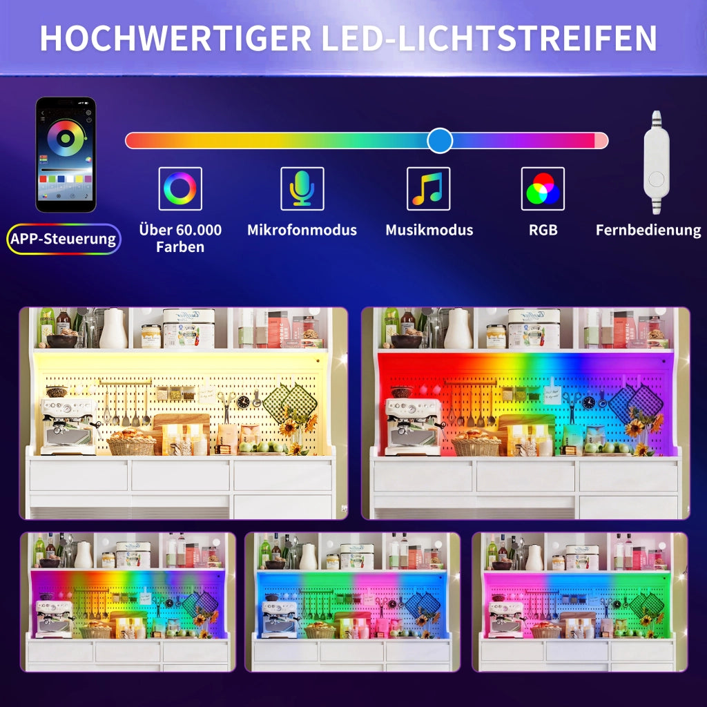 ARMADIO ALTO con LED e ante scorrevoli 145x39x171 cm Bianco