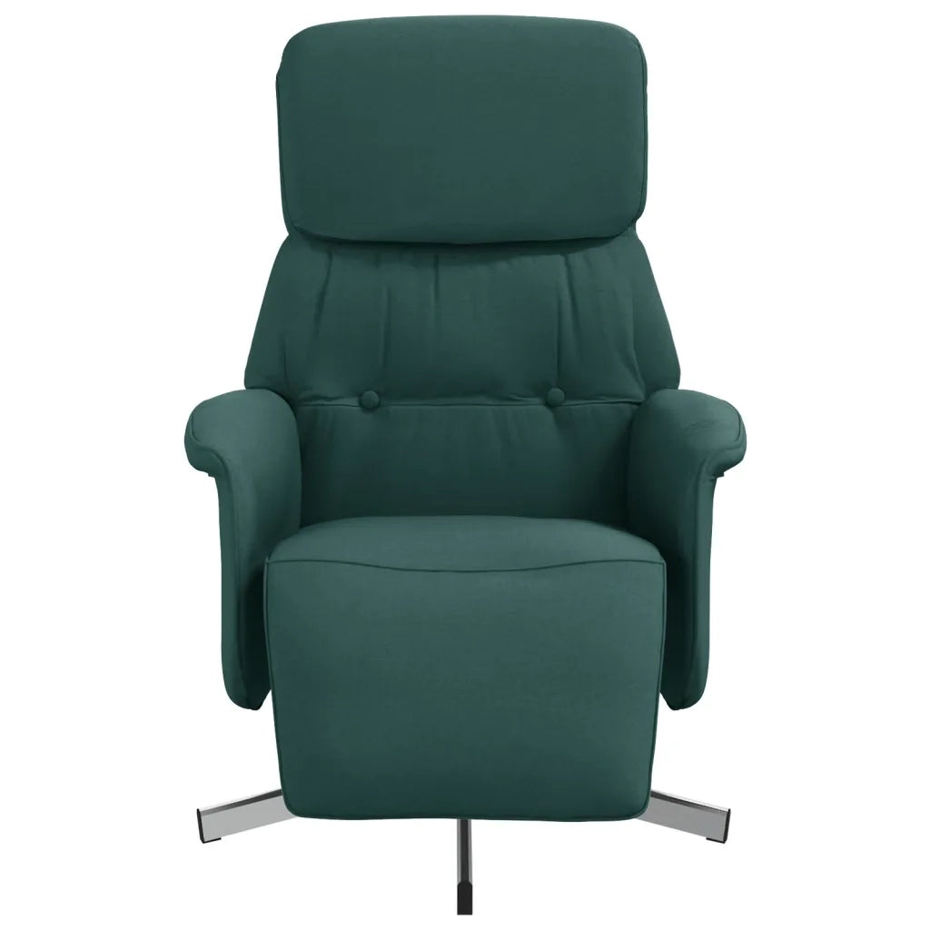 Divano Sedia-Poltrona Reclinabile con Poggiapiedi Verde Scuro in Tessuto 915228