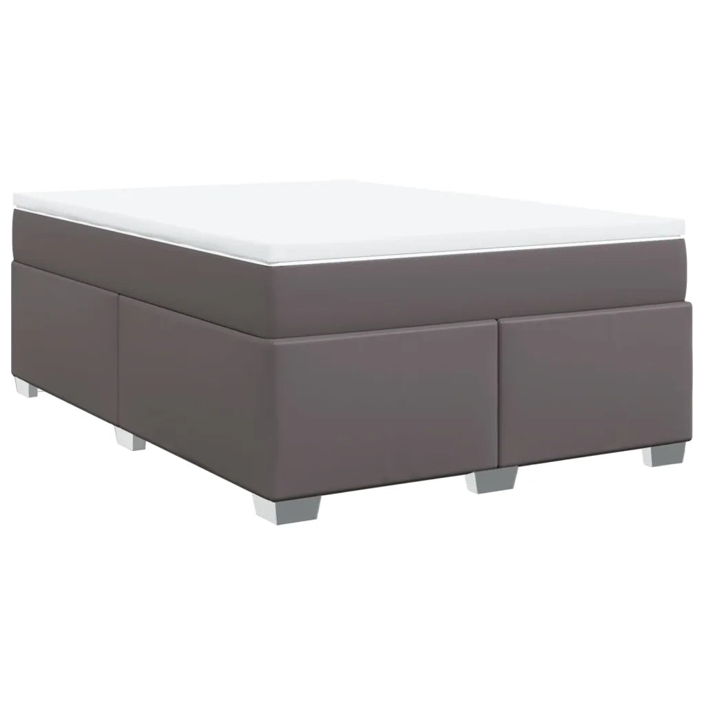 Giroletto a Molle con Materasso Grigio 140x200 cm in Similpelle