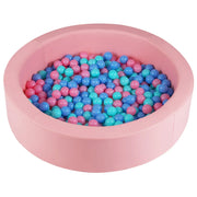 Piscina di palline rotonda 105 x 24 cm imbottita 9 cm con motivo a stelle in PU rosa 20_0018758