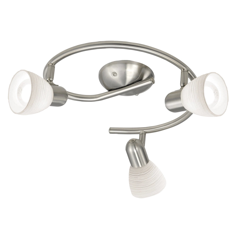 Spot Contemporaneo Dakar 1 In Acciaio Nichel Satinato 3 Luci E14 40W Ip20