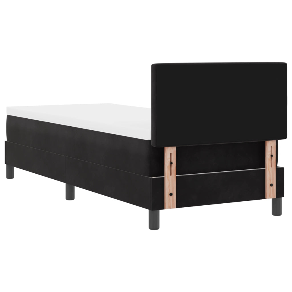 Letto con Box Spring e Materasso & LED Nero 80x200 cm Velluto