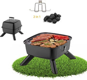 Barbecue elettrico a palline 2 in 1 - Griglia ibrida per balcone, 2000 Watt