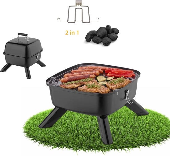 Barbecue elettrico a palline 2 in 1 - Griglia ibrida per balcone, 2000 Watt
