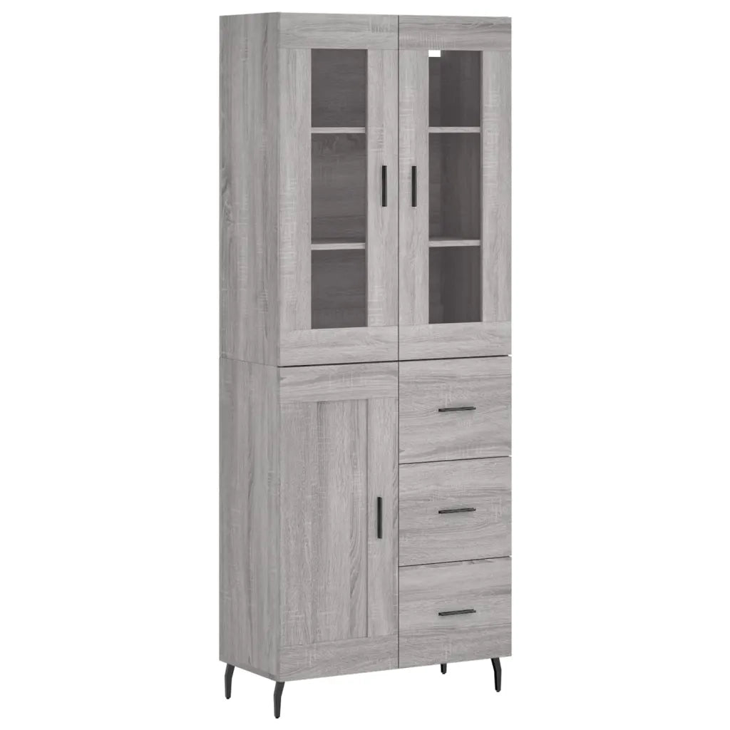 Credenza Grigio Sonoma 69,5x34x180 cm in Legno Multistrato 3198679