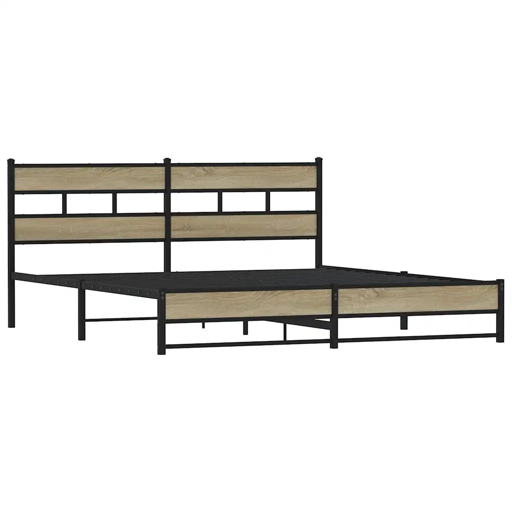 Giroletto senza Materaso in Metallo Rovere Sonoma 183x213 cm 3308500