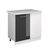 Vicco Armadio universale ad angolo Antracite lucido 86 cm con anta, con piano di lavoro
