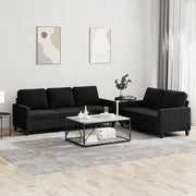 Set di Divani 2 pz con Cuscini Nero in Velluto 3201521