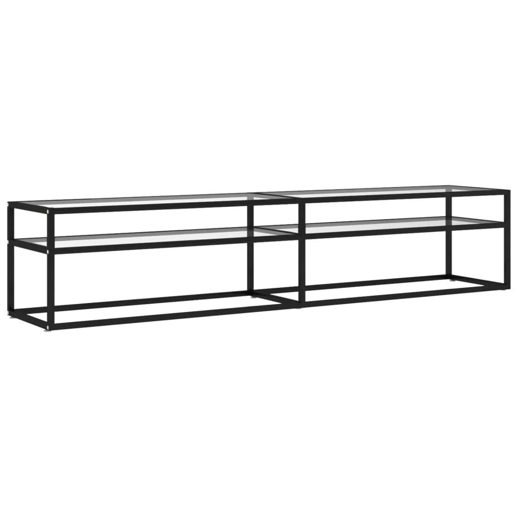 Mobile TV multimediale scaffale TV mobile TV sala da pranzo soggiorno camera da letto trasparente 200 x 40 x 40,5 cm vetro temperato trasparente 02_0028498