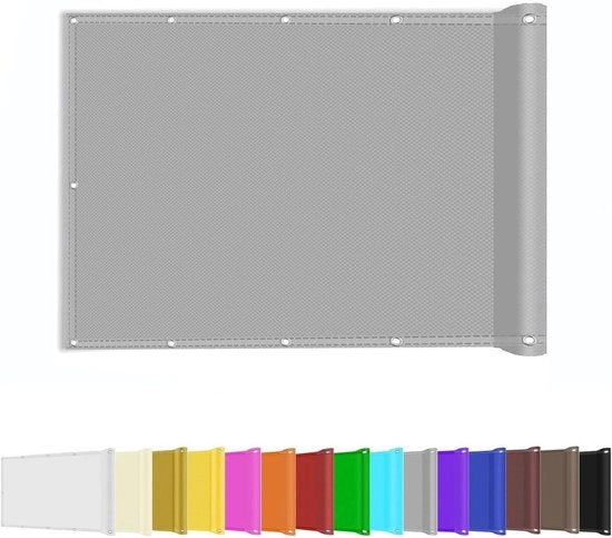 Parasole per Balcone in Fibra di Poliestere Materiale UV e Impermeabile in Multi Colori per Giardino Cortile Pergola Fienile Piazza Grigio 2,5x16,4m