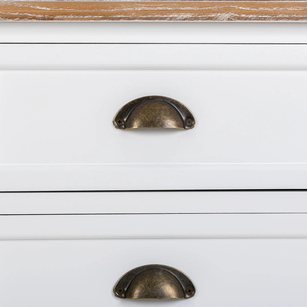 Credenza in legno bianco 124x40x80h