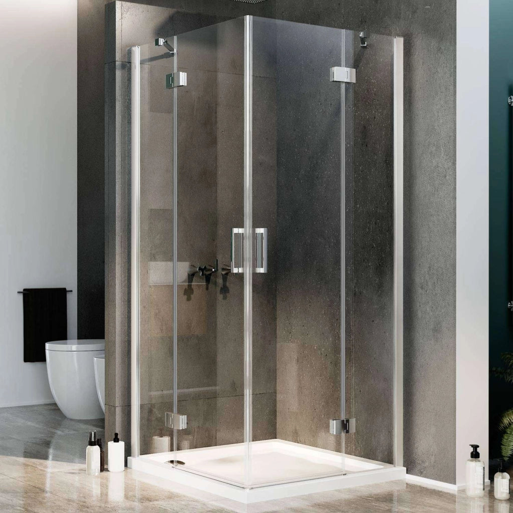 Box Doccia 70x70 CM H190 Trasparente con Easyclean mod. Flip Anta + Anta Ap. Battente