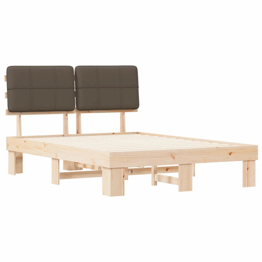 Letto con Testiera Rivestita Talpa 160 x 200 cm Pino massello 877407