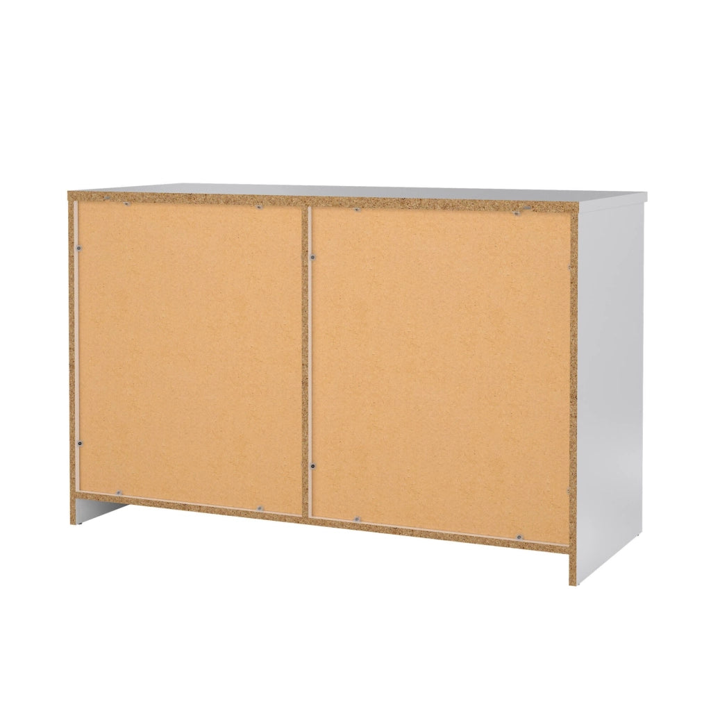 Credenza Bebinca, Buffet da soggiorno, Madia da salotto, Dispensa da cucina, 119x50 h76 cm, Bianco lucido