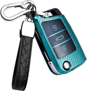 Coprimozzi per VW Golf 7 MK4 MK6 Polo Jetta Skoda Karoq Superb Seat Ibiza Leon - Verde - Coprimozzo per Protezione Chiave