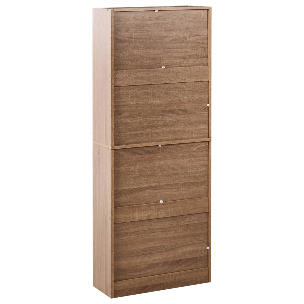 Armadietto porta scarpe in truciolato marrone chiaro 4 scomparti Design classico corridoio