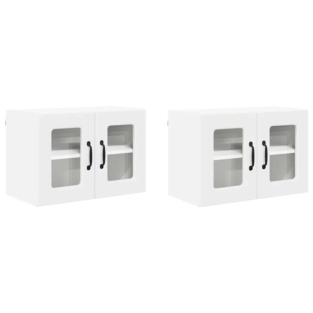 Mobile in vetro da parete PORTO 2 pcs Bianco 60 x 31 x 40 cm