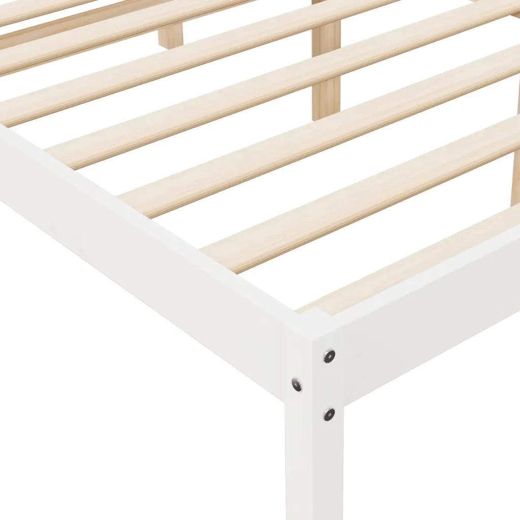 Letto per Anziani Bianco 135x190 cm Double in Legno di Pino 810590