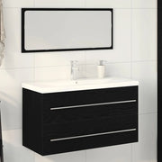 Armadio per Lavabo da Bagno con cassetto 3 pcs Rovere Nero 3333134