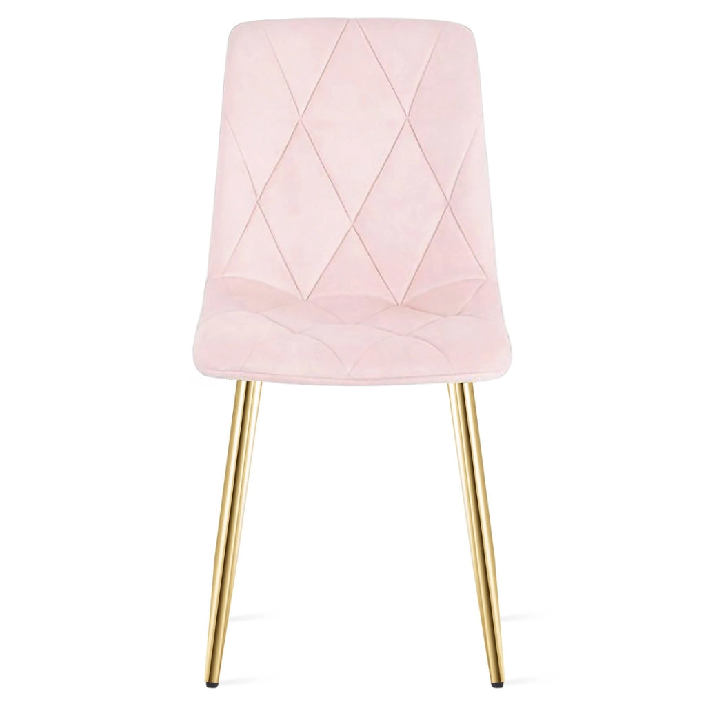 Sedia Libra in Velluto Rosa Chiaro con Gambe Oro