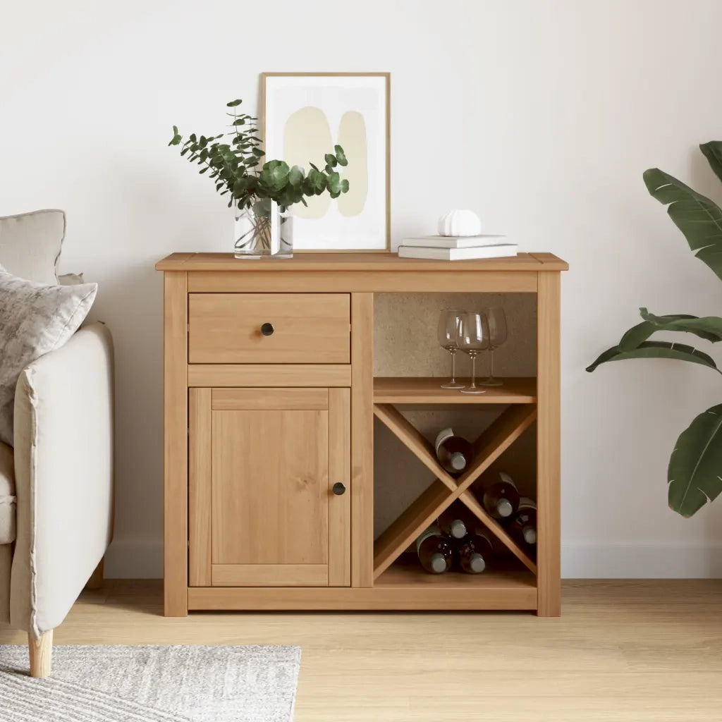 Credenza con Cassetto PANAMA 93x40x80 cm Legno Massello di Pino 4016386