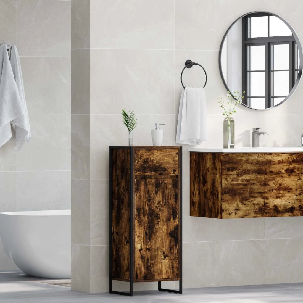 Mobile da Bagno con cassetto Quercia Fumosa 40 x 30 x 100 cm
