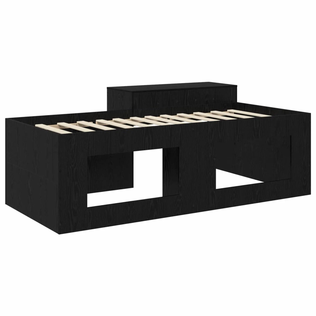 Letto alto per bambini con scrivania Nero 80 x 200 cm